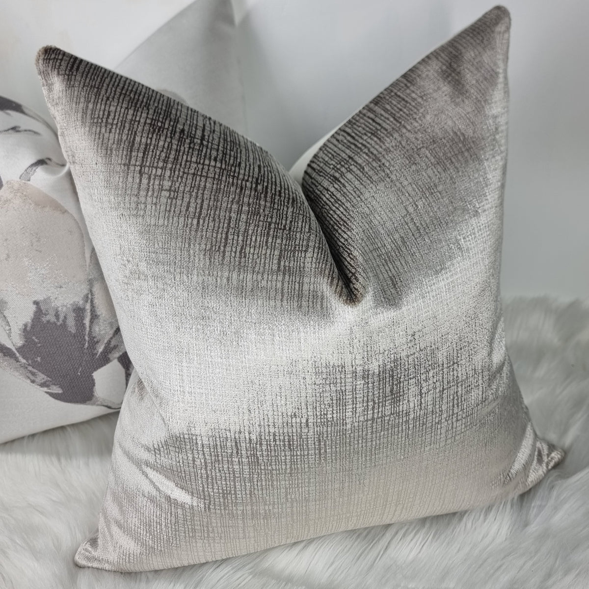 Silver metallic shop cushion