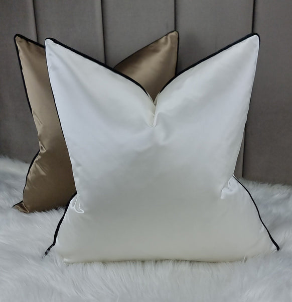 Majestic Pearl Bespoke Piped Cushion covers