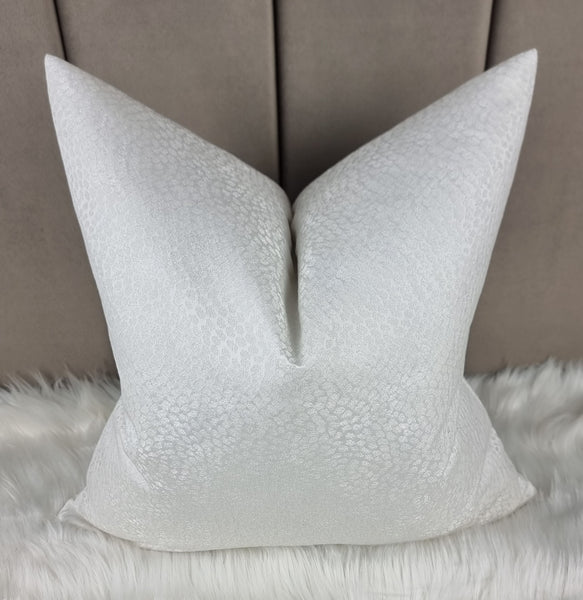 LUXURY TOPAZ WHITE Textured White  Cushion Cover