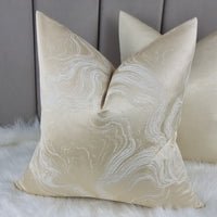 Marble Effect Buttermilk Cream Luxury Handmade Cushion Cover