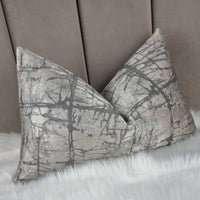 John Lewis Kyla Fabric cushion cover Silver/Grey Abstract Tile Design. 12"x18"