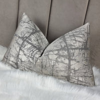 12"x20" John Lewis Kyla Fabric cushion cover Silver/Grey Abstract Tile Design.