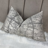John Lewis Kyla Fabric cushion cover Silver/Grey Abstract Tile Design. 12"x18"