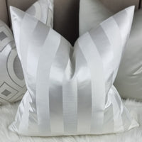 Duchess Stripe Cushion Cover Handmade White