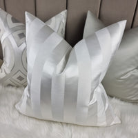 Duchess Stripe Cushion Cover Handmade White