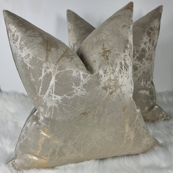 Lava Stone Metallic Gold Handmade Cushion Cover