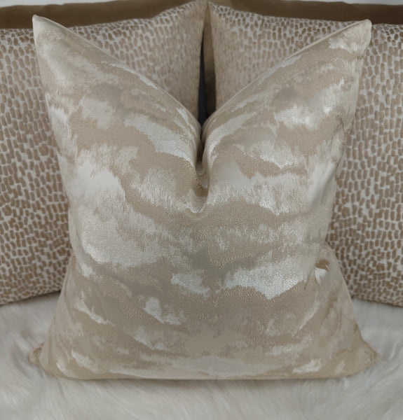 Heavenly Cloud Cushion Cover in Gold Abstract