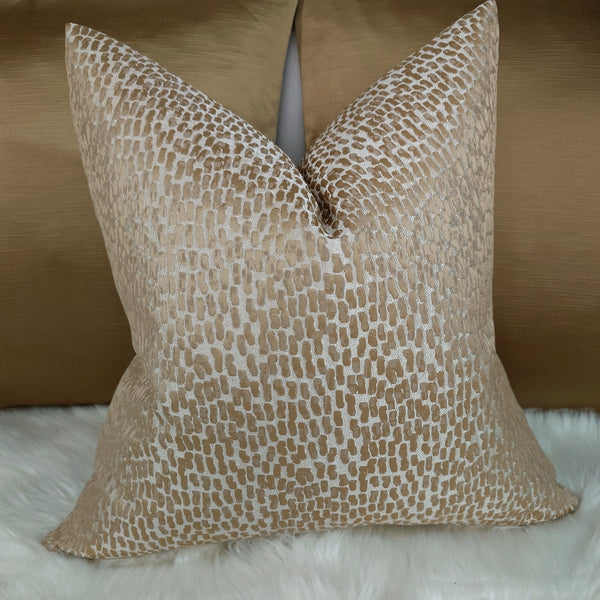 Antelope Luxury Cushion Cover Textured in Champagne Beige Gold