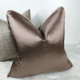 Duchess Chocolate piped in Antique gold Satin Luxury Cushion Cover