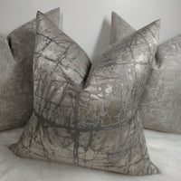 John Lewis Kyla Fabric cushion cover Silver/Grey Abstract Tile Design.