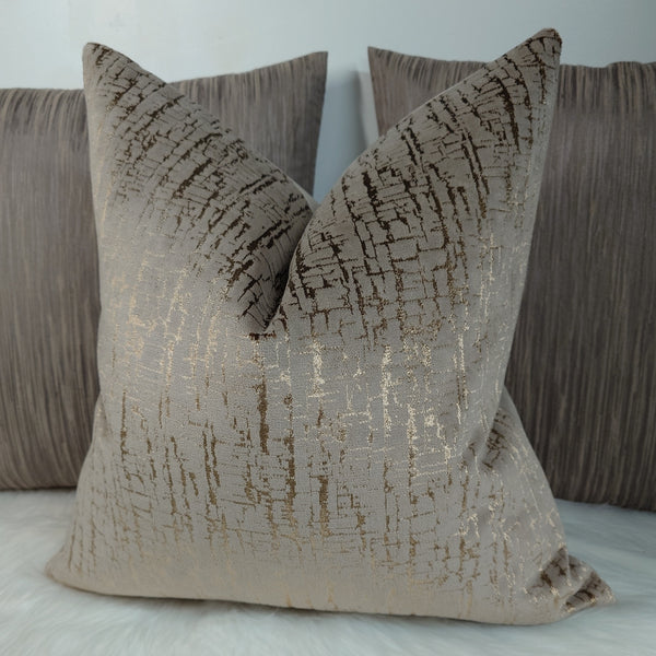 Adona Velvet Cushion Cover in Bronze Stone
