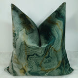 Magma Emerald Gold Handmade  Cushion Cover Marble effect