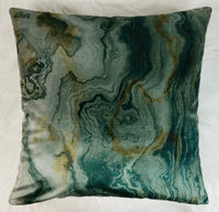 Magma Emerald Gold Handmade  Cushion Cover Marble effect