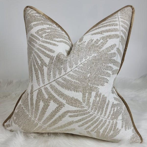 Espinillo in Gilver frost Cushion Cover piped in gold