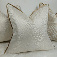 Astar Ivory Cushion cover, Piped in Bronze Gold.