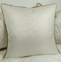 Astar Ivory Cushion cover, Piped in Bronze Gold.