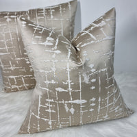 Lustrous in Champagne Gold/Beige Cushion Cover