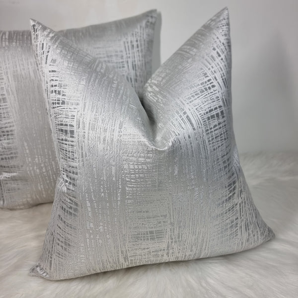 Gorgeous Textured Cushion Cover Luxurious Satin Dove Silver