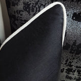 Luxury Noir piped in Silver Streak Luxury Cushion Cover