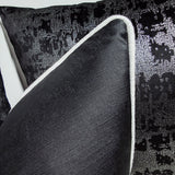 Luxury Noir piped in Silver Streak Luxury Cushion Cover