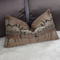 INCA Black Bronze Cushion Cover Aztec design