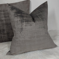 Azurite Velvet in Grey Fabric Cushion Cover