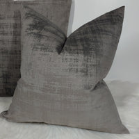 Azurite Velvet in Grey Fabric Cushion Cover