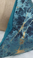 Lava Teal & Gold Handmade Cushion Cover