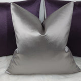 Silver Grey Textured Satin Handmade Cushion Cover