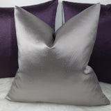 Silver Grey Textured Satin Handmade Cushion Cover