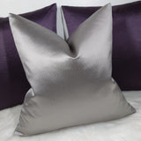 Silver Grey Textured Satin Handmade Cushion Cover