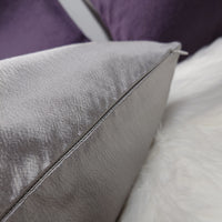 Silver Grey Textured Satin Handmade Cushion Cover