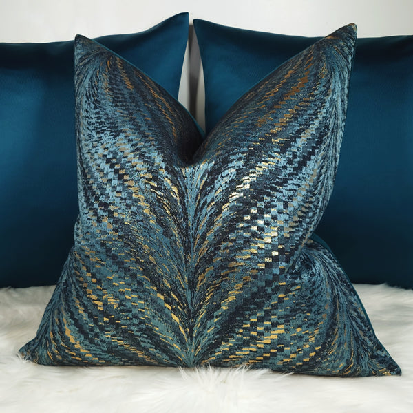 Luxor Teal Handmade Cushion Cover