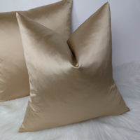 Luxury Elegance Sandy Gold Satin Cushion cover Fabric, Elegant home decor