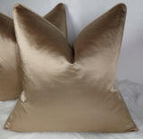 Self Piped Duchess Antique Gold Cushion Cover Fabric Handmade Luxury Decor