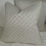 Self Piped Lumina Silver / Putty Textured Cushion Cover