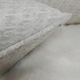 Self Piped Lumina Silver / Putty Textured Cushion Cover