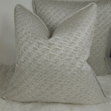 Self Piped Lumina Silver / Putty Textured Cushion Cover