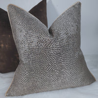 Piped Luxury Art Mosaic Bronze Cushion Cover Brown and GoldDOUBLE SIDED GLAMOROUS BOUTIQUE STYLE