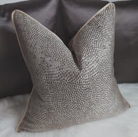 Piped Luxury Art Mosaic Bronze Cushion Cover Brown and GoldDOUBLE SIDED GLAMOROUS BOUTIQUE STYLE