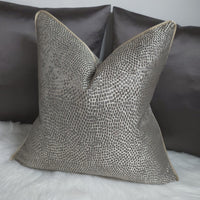 Piped Luxury Art Mosaic Bronze Cushion Cover Brown and GoldDOUBLE SIDED GLAMOROUS BOUTIQUE STYLE