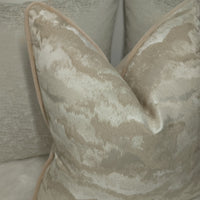 PIPED Heavenly Cloud Gold/ Beige /Nude Luxury Cushion Cover Gorgeous fabric