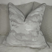 PIPED Heavenly Cloud Silver Luxury Cushion Cover Gorgeous fabric