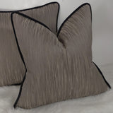 Black Piped Cushion Cover Mole Cherwell Sanderson Fabric Handmade Luxury Ripple effect