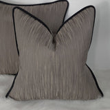 Black Piped Cushion Cover Mole Cherwell Sanderson Fabric Handmade Luxury Ripple effect