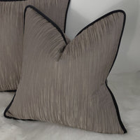 Black Piped Cushion Cover Mole Cherwell Sanderson Fabric Handmade Luxury Ripple effect