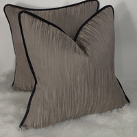 Black Piped Cushion Cover Mole Cherwell Sanderson Fabric Handmade Luxury Ripple effect