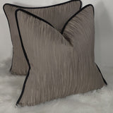 Black Piped Cushion Cover Mole Cherwell Sanderson Fabric Handmade Luxury Ripple effect