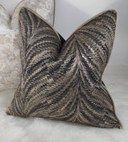 Luxor Charcoal Black Piped Handmade Cushion Cover