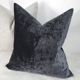 Mimosa Velvet in Charcoal Black Cushion Cover